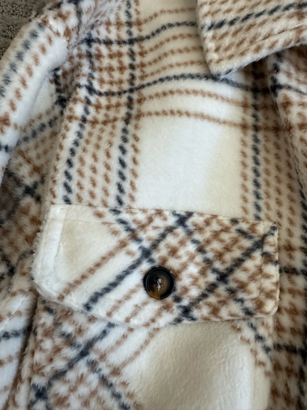 Thread & Supply Cream Plaid Shacket - Picture 2 of 6